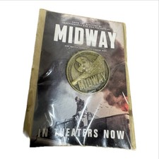 Midway 2019 Movie Promo Pin Medallion June 1942 Sealed on Card picture