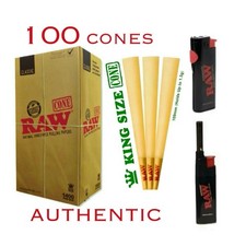 AUTHENTIC raw classic KING size pre rolled cone + RAW PHOENIX extendo LIGHTER picture