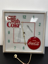 Vintage Coca-Cola Coke Clock 16x16x4 As-Is For Parts Electric Retro Soda #260 picture