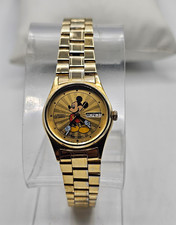 Seiko Quartz Disney Mickey Mouse Gold-Tone Day-Date Wristwatch picture