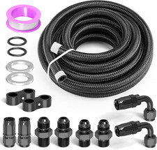 15FT 6AN Automatic Transmission Cooler Lines Kit for 4L60E 4L65E, Black Nylon Br picture