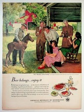 Vintage Douglass Crockwell Beer Ad New Member of the Family Home Life in America picture