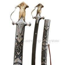 Authentic Jambya Sword I  Damascus Steel Camel Bone Handle with Sheath I Buy now picture