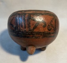 Pre- Colombian Handmade Polychromed  Tripod Vessel picture
