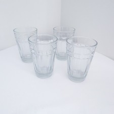 Longaberger Woven Traditions Clear Glass Set 8oz Juice Tumblers ~ Set of Four picture