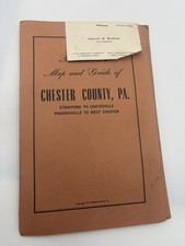 VTG FRANKLINS MAP 26”x40” & GUIDE CHESTER COUNTY PA Atlas Streets Landmarks picture