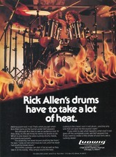 1984 Print Ad of Ludwig Drum Kit w Rick Allen Def Leppard picture