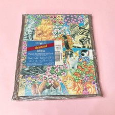 Rare Scented Vintage Cat Kitten Gift Wrap Paper American Greetings USA NOS picture