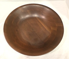 Vtg Vermillion Real Walnut Wood Bowl 12” MCM Springfield Missouri USA FREE S&H picture