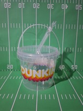 DUNKIN' DONUTS 48oz.  BEVERAGE BUCKET W/ STRAW ( NEW NEVER USED  )  🍩🧋 picture