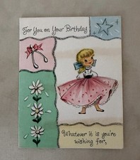 1950’s Hallmark Happy Birthday Whatever It Is You’re Wishing For Greeting Card  picture