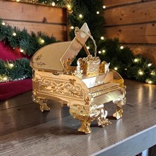 1994 Danbury Mint Gold Plated Christmas Ornament BABY GRAND PIANO picture