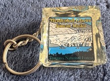 Vintage Mendenhall Glacier Juneau Alaska Tongass National Ice Block Keychain picture