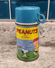 Vintage Peanuts Thermos with Blue Cup Lid picture