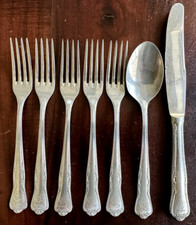 VINTAGE VARIG AIRLINE BRAZIL CUTLERY : 5 FORKS, 1 KNIFE, 1 SPOON FLATWARE E533 picture