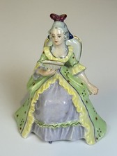 Vintage Reichenbach Germany US Zone Porcelain Lady Figurine Seated Fan Rococo 3” picture