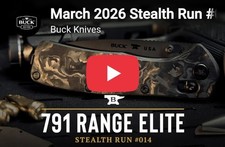 BUCK KNIFE LIMITED ED STEALTH RUN 791 RANGE ELITE 0791CFS-B - MARBLE CARBON NIB picture