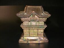 Vintage 1940s Silver Plated Japanese Pagoda Cigarette Holder & Dispenser picture