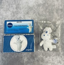 VINTAGE PILLSBURY COUPON HOLDER ORGANIZER & MINI DOUGHBOY DOLL NEW OLD STOCK picture