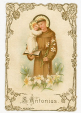 1880s-90s Saint Antonius M.H.W. Co Religous Card F220 picture