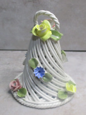 Home Decor White Bell with Roses and Flowers: White/Blue/Yellow/Pink picture