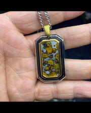 1PC exquisite necklace SERICHO pallasite Olive Kenya meteorite iron Pendant picture