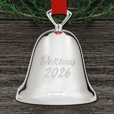 New 2026 Reed & Barton Silverplate Dated Christmas Bell 329/3 Ornament NIB picture