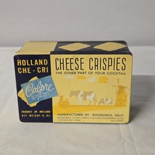 Vintage Holland Che-Cri Cheese Crispies Tin Box Dutch Food Advertising 1950s E10 picture