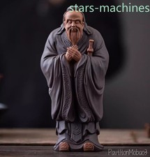 Chinese Confucius Statue Zi Sha Clay Figure Confucianism Founder Table Decor picture