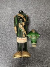 Vintage Green glass Italian Wine soldier man decanter rare  Vino Toscano  picture