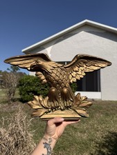 Vintage Ceramic Golden Eagle Plaque picture