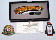 QSP Dolphin QS161 Stabilized Wood Handle 14C28N Mirror Polished Blade Liner Lock picture