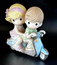 Precious Moments Charming Figurine of Kids on Scooter. picture