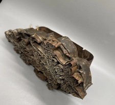 Antique Textile Copper Batik Tjap Stamp Hand Printing Floral Block Cap 8.25x4” picture