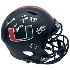 2001 Miami Hurricanes Running Backs Autographed (Matte Black) Deluxe Full-Size R picture