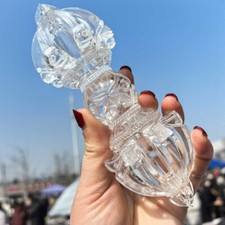 300g+ TOP Natural clear quartz vajra pestle hand carved crystal reiki healing picture