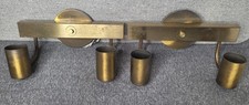 Vtg Salvage Lot of 2 MCM Union-Made Double Wall Sconce Antique-Brass/Gold Metal picture