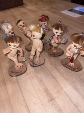 Vtg Japanese Pose Dolls Lot of 7 Kappa Shibaten 60’s Folk Art Stockinette Imps picture