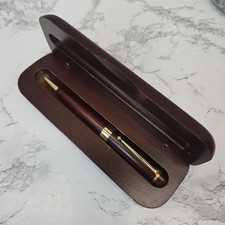 Vintage 1994 Bombay Co Rosewood Executive Pen & Matching Wooden Case Gold Toned picture