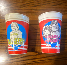 WWF 1980s Plastic Cup Lot Hulkster Macho Man Savage Elizabeth picture
