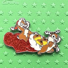 WDW Disney Parks Chip And Dale 2025 Holiday Sleigh Reindeer Merry Christmas Pin picture