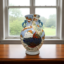 Vintage Mandarin Duck Hand Painted Vase picture