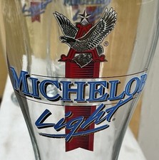 Michelob Light Beer Glass Eagle Anheiser Busch Logo .5L Vintage Pilsner Set Of 4 picture