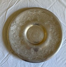 Vintage Hand Wrought Aluminum Decorative Tray Platter with Butterfly and Floral picture