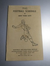 1945 Football Schedule NY Third Naval District Recreation Office USA WW2 RARE  picture