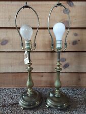 VINTAGE PAIR OF STIFFEL STYLE BRASS TABLE LAMPS 1950'S AMERICAN EMBASSY GERMANY picture