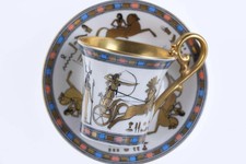 Heavy Gold Alka Kunst Egyptian Revival Espresso cup and saucer picture