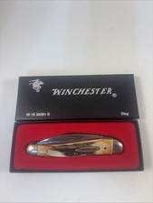 Vintage 1995 Winchester USA 350815 Stag 3 Blade Knife NIB picture