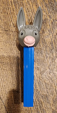 Vintage No Feet 3.9 Austria Donkey MMM PEZ Dispenser Blue Stem Red Blower Piece picture