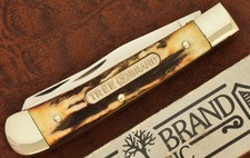 BOKER TREE BRAND SOLINGEN GERMANY GENUINE STAG FULL SIZE TRAPPER KNIFE (36038) picture
